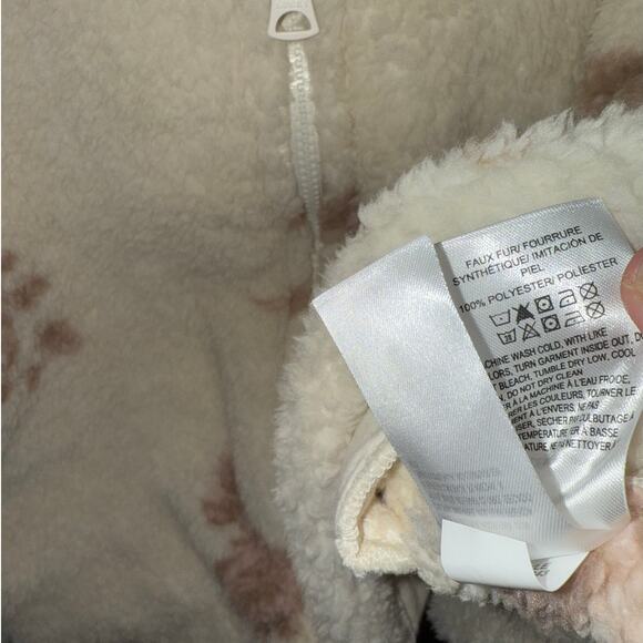 New Lucky Brand Floral Faux Fur Fleece Zip Jacket size M - Picture 5 of 7